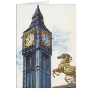 Cartão Torre do Relógio Big Ben no Palácio de Westminster