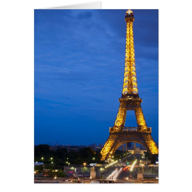 Cartão Torre Eiffel à Noite (Frente)