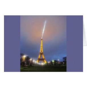 Cartão Torre Eiffel Em Dusk
