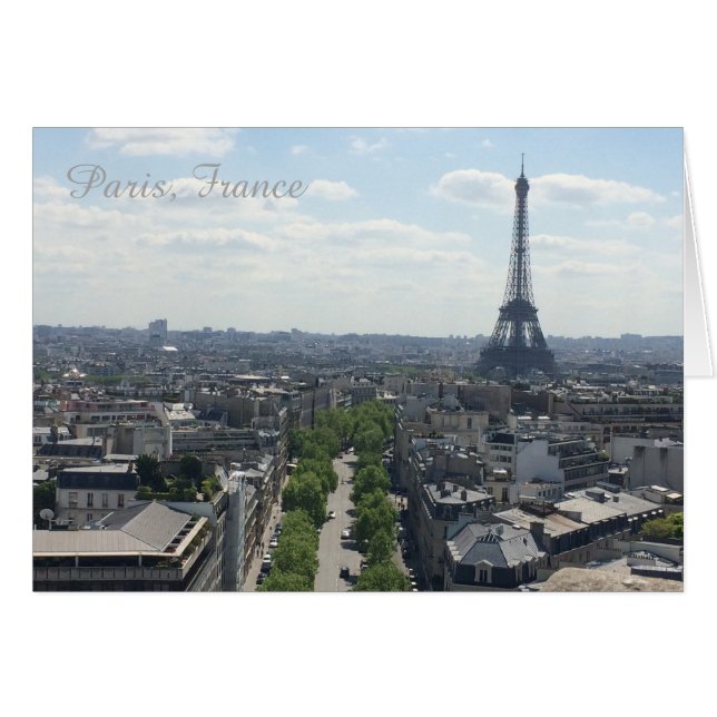 Cartão Torre Eiffel Paris França (Frente horizontal)