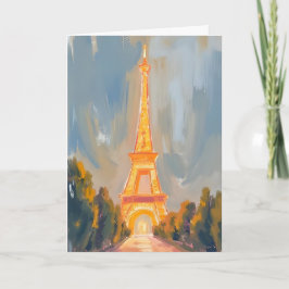 Cartão Torre Eiffel Paris França Aquarela