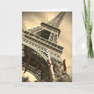 Cartão Torre Eiffel Paris França Viagem Vintage 