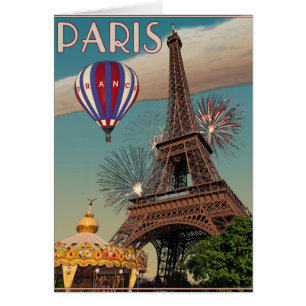 Cartão Torre Eiffel Vintage - 18x24