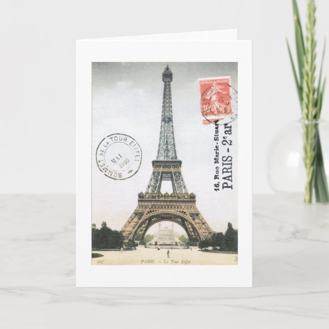 Cartão Torre Eiffel Vintage...nota (Frente)