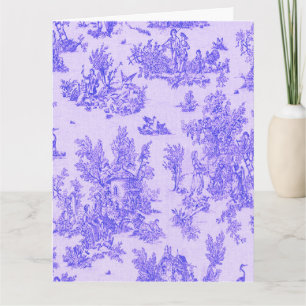 Cartão Torre francesa de jouy azul e branco elegante