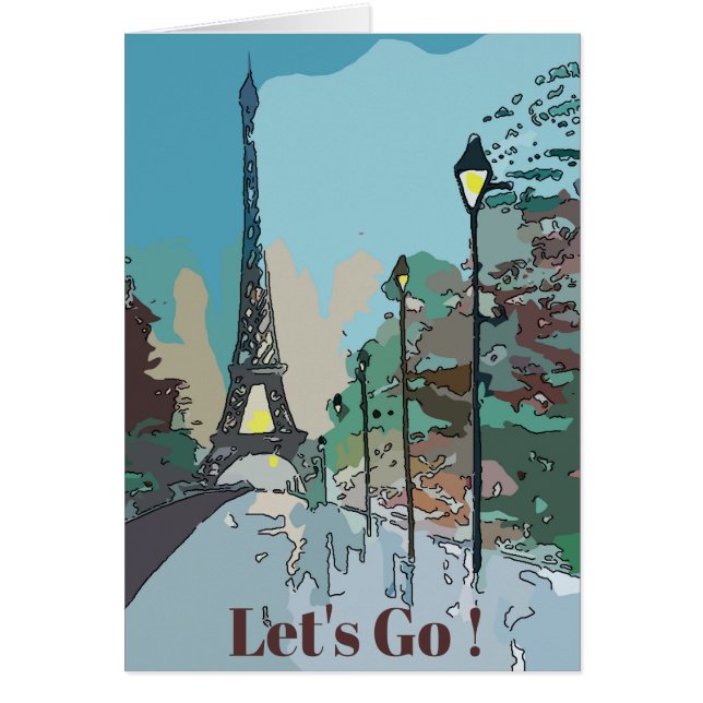 Cartão Torre Francesa Eiffel (Frente)