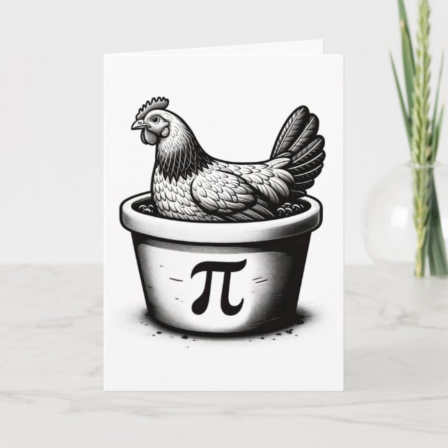 Cartão Torta De Frango Com Piada De Matemática Engraçada  (Frente)