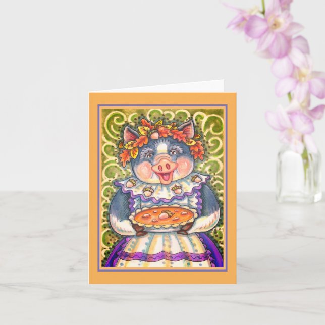 CARTÃO TORTA DE PORCO & BOLOTA, DIA DE AÇÃO DE GRAÇAS FEI (Orquídea)