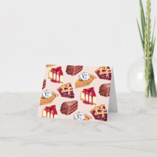 Cartão Tortas e bolos cortados à mão