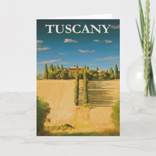 Cartão Toscana Itália - Poster de Viagens vintage retrô