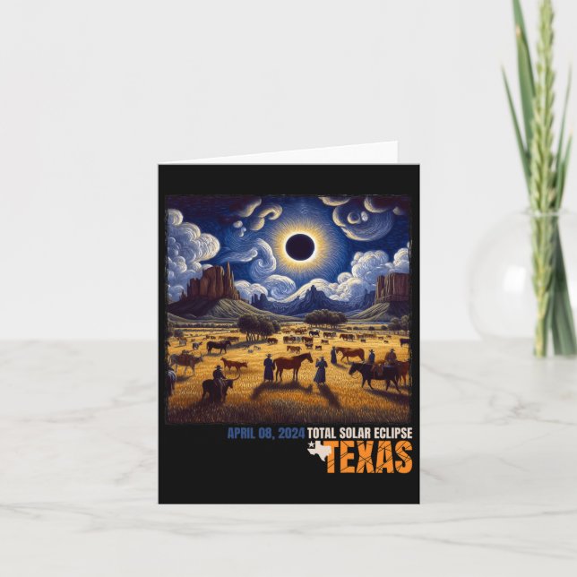 Cartão Total de Eclipse Solar Texas Fazenda Totalidade ab (Frente)