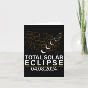Cartão Total do Eclipse Solar abril 8 2024 América EUA Ma