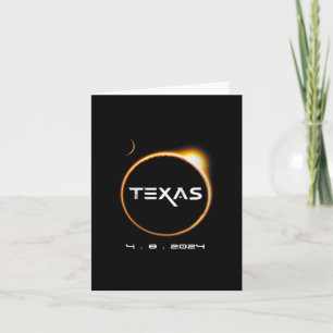 Cartão Total do Texas 4.08.2024 Eclipse Solar Total 2024