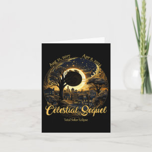 Cartão Totalidade do Eclipse Celestial Total 2017