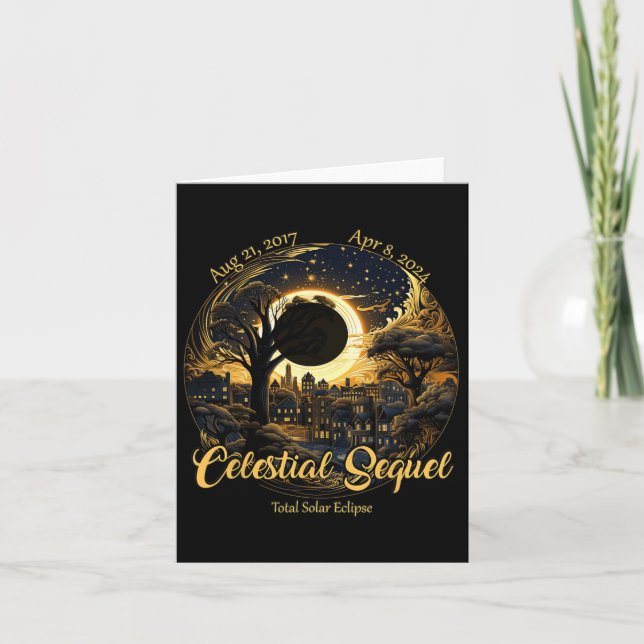 Cartão Totalidade do Eclipse Celestial Total 2017 (Frente)