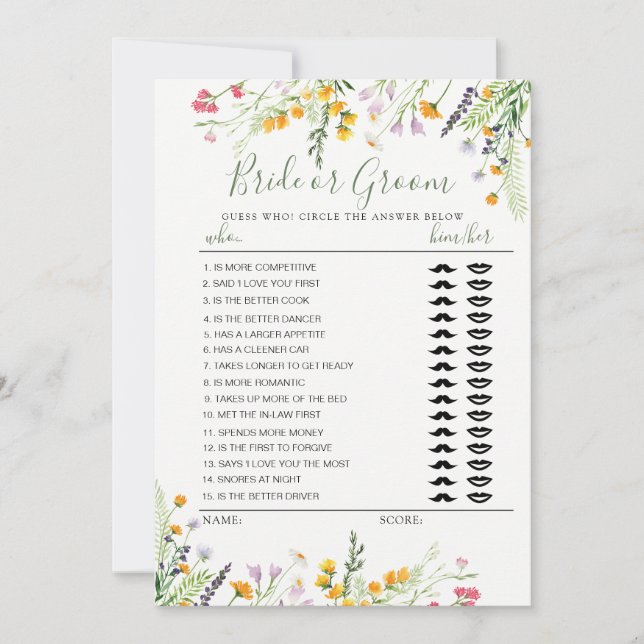 Cartão totalmente editável do jogo Wilflower Bride (Frente)