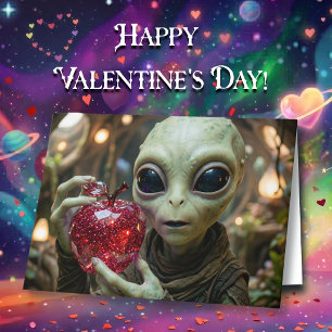 Cartão Totalmente seu da Maçã Dia dos Namorados Alien Di