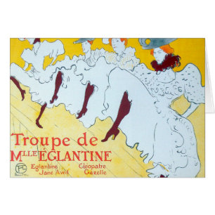 Cartão Toulouse Lautrec Yellow Dancing Girl Poster