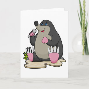 Cartão Toupeira como Cantora com Microfone