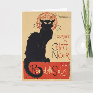 Cartão Tournee du Chat Noir Vintage Black Art Nouveau