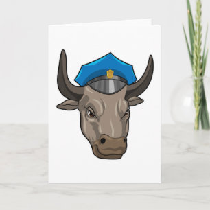 Cartão Touro como policial Polícia