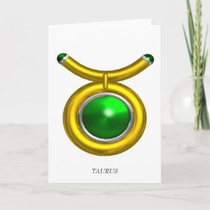 CARTÃO TOURO / ESMERALDA VERDE OURO JOIA DE ANIVERSÁRIO Z