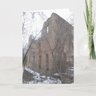 Cartão “Towering Oxford Mill Ruins” Christmas Card