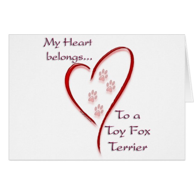 Cartão Toy Fox Terrier Hearts Pertence (Frente Horizontal)