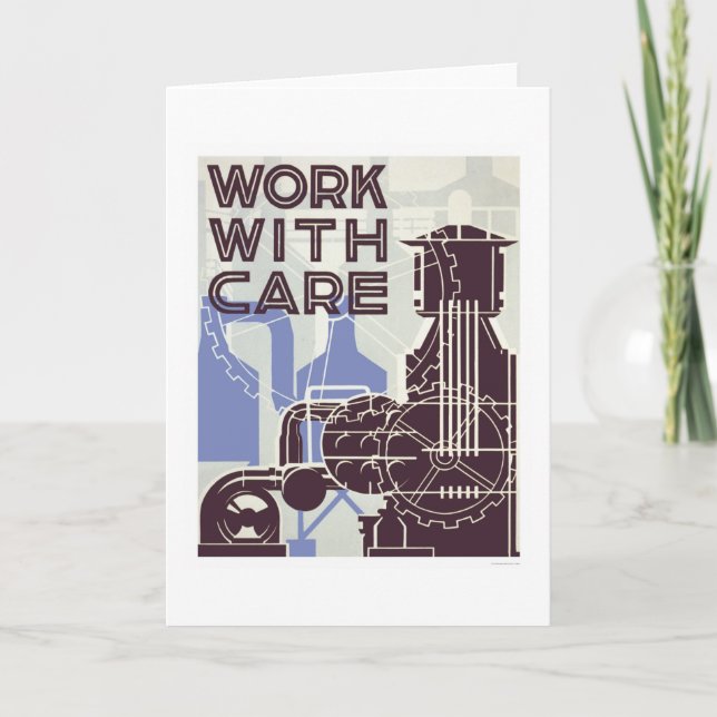 Cartão Trabalho com cuidado WPA 1937 (Frente)