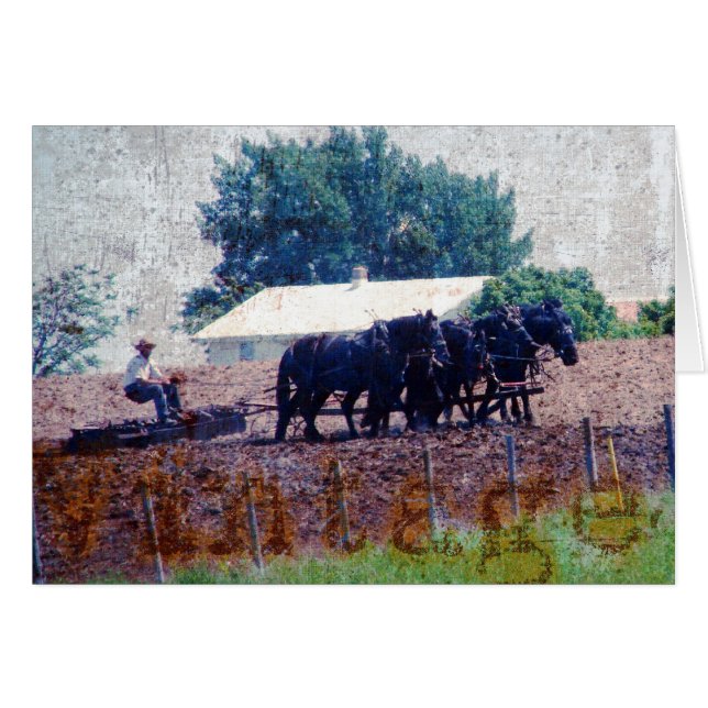 Cartão Trabalho da equipe Vintage (Frente Horizontal)