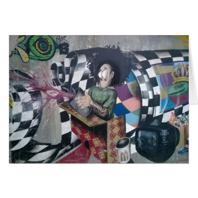 Cartão Trabalho de arte abstrato Grafite (Frente Horizontal)