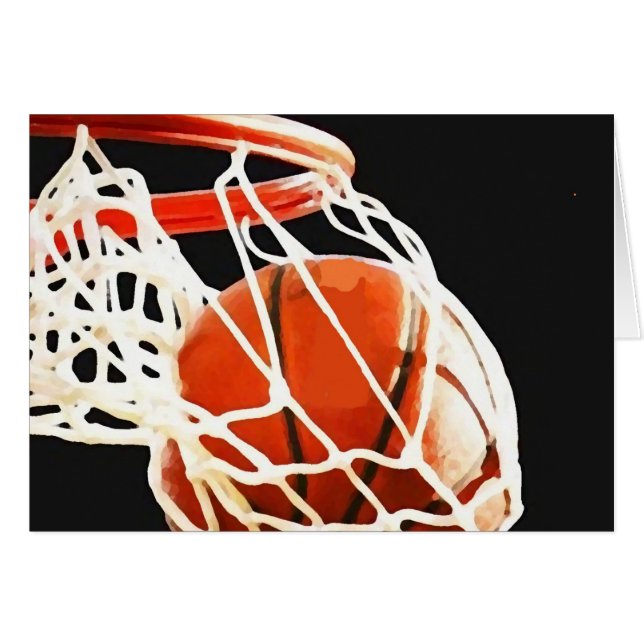Cartão Trabalho de arte de basquetebol (Frente Horizontal)