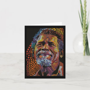 Cartão Trabalho de arte de Retrato de Arte Dot Australian