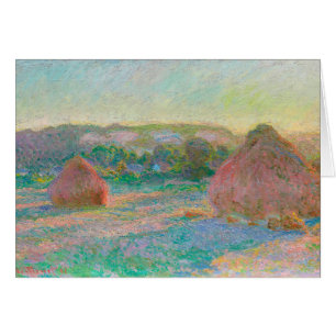 Cartão Trabalho de arte de Trigo de Verão Claude Monet
