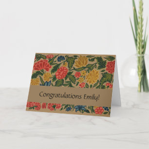 Cartão Trabalho de arte do Jardim Floral Designer Vintage