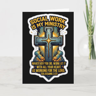 Cartão Trabalho de Assistente Social Cristão É Meu Minist