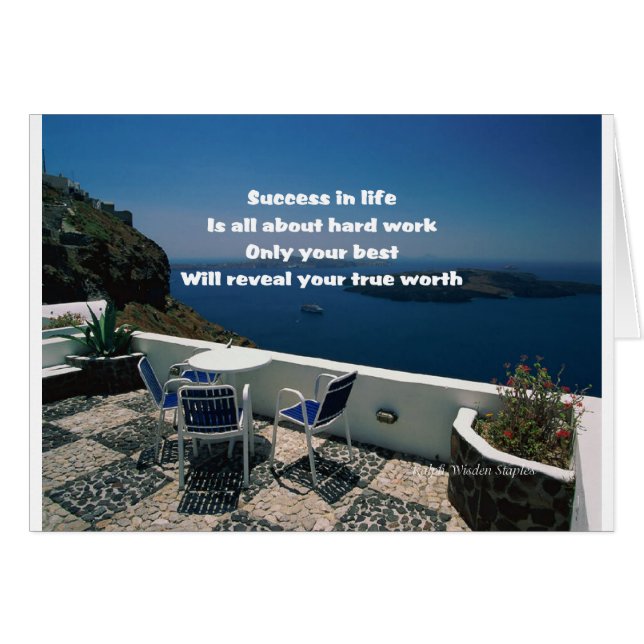 Cartão Trabalho do duro e sucesso (Frente Horizontal)