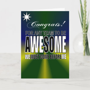 Cartão trabalho em equipe incrível