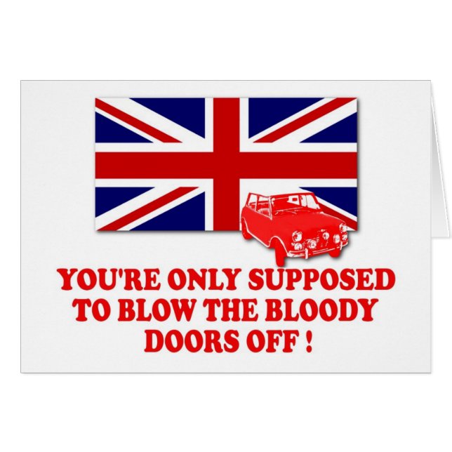 Cartão Trabalho italiano original Union Jack 1969 (Frente Horizontal)