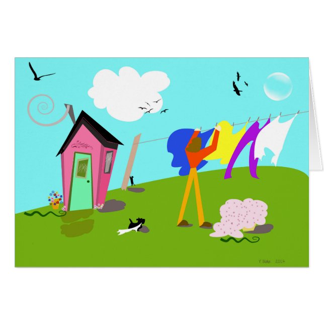 Cartão Trabalhos de arte digitais originais da "ajudante (Frente Horizontal)