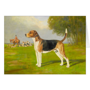 Cartão Trabalhos de arte do vintage - cão do Harrier,