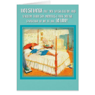 Cartão 'Trabalhos domésticos, eh? '