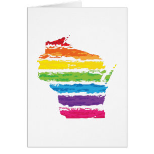 Cartão traçados coloridos do Wisconsin