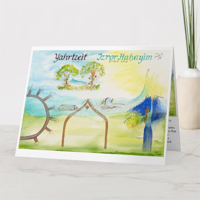 Cartão Traçando a viagem; Yahrzeit (Frente)