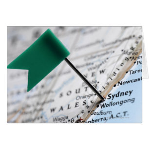 Cartão Trace o pino colocado em Sydney, Austrália no