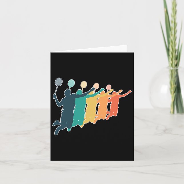 Cartão Traço Retroativo de Badminton (Frente)