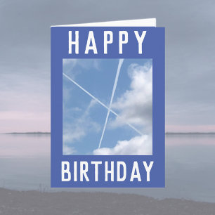 Cartão Traços de aeronaves formam um Pneu no Cartão-Céu