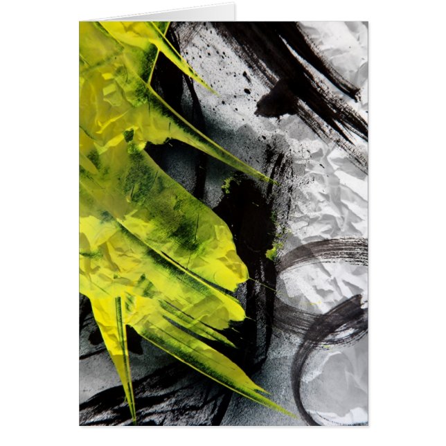 Cartão Traços de escovas expressivos de textura verde (Frente)