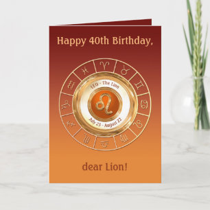 Cartão Traços de Personalidade do Sinal LEO Zodiac