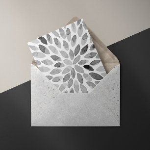 Cartão Traços de pincel preto e branco com aquarela